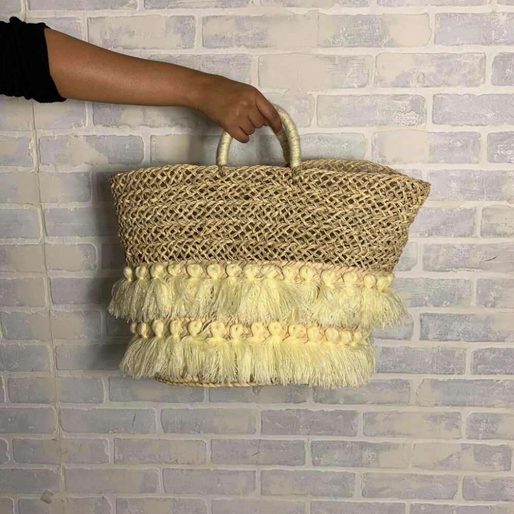 New beach basket bag - Straw bag - picnic basket - Picture 2 of 4